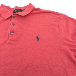 Mens Polo Ralph Lauren Lt Red Short Sleeve Stretch Mesh Slim Fit Polo Shirt XL‎